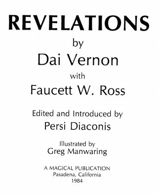 Revelation by Dai Vernon Book Magic Tricks 